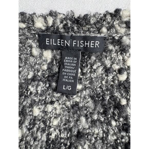 Eileen Fisher Women's Boucle Knit Wool Mohair Blend Gray Boxy Sweater Size L - Picture 5 of 8